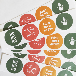 set kerststickers