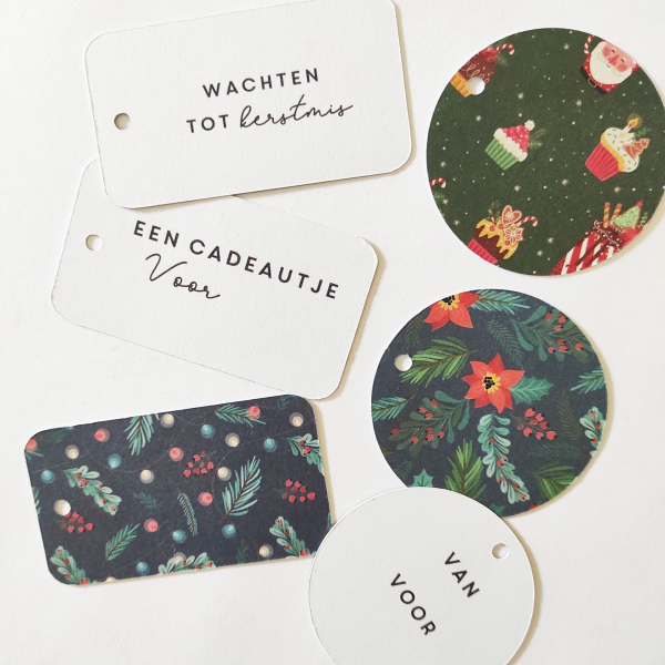 Set cadeaulabels kerst