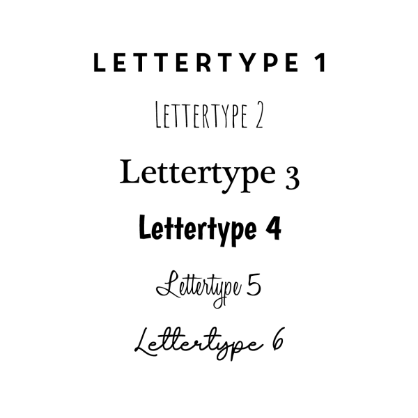 Lettertypes overzicht
