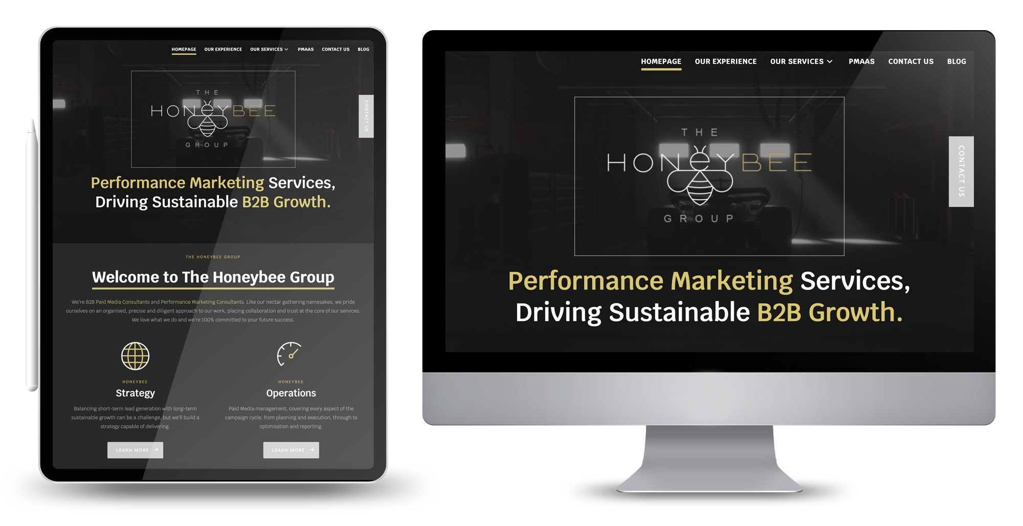 The Honeybee group logo, branding and website
