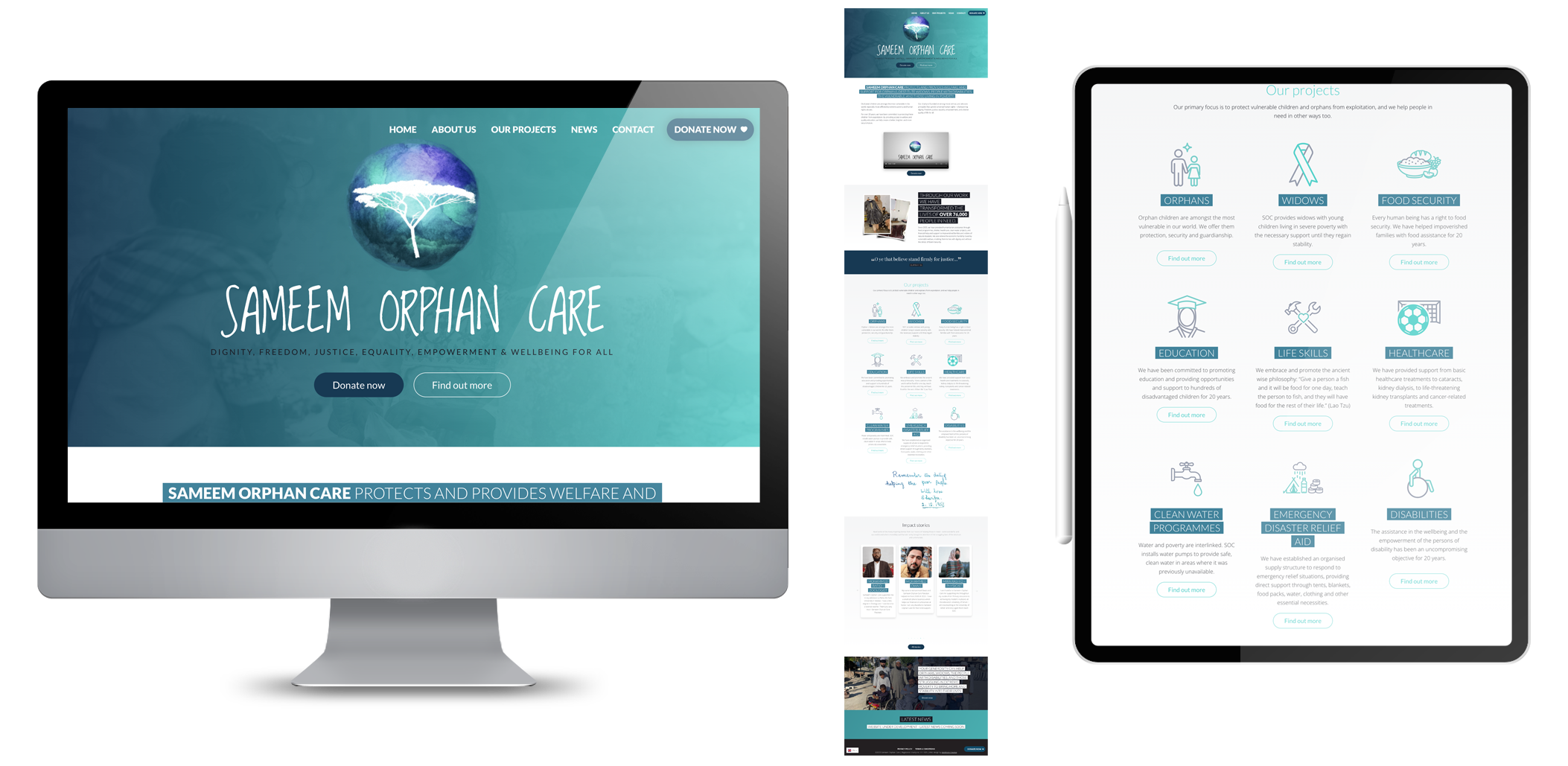 Sameem orphan care website and branding