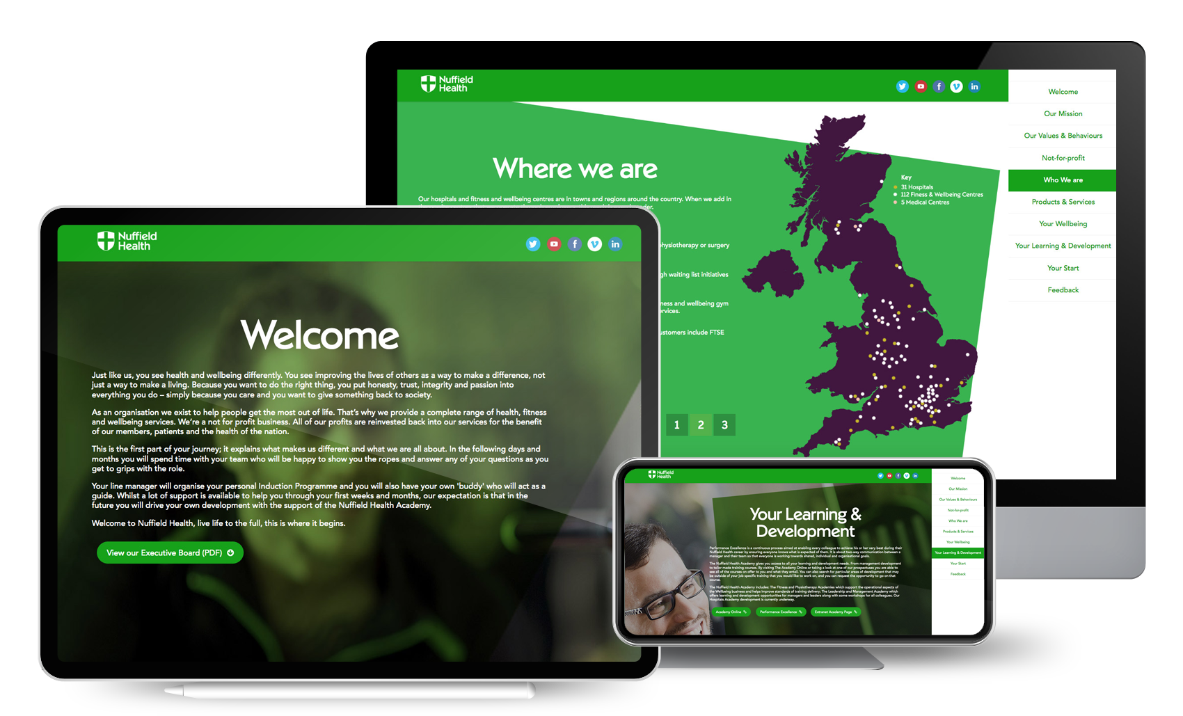 Nuffield Intranet website