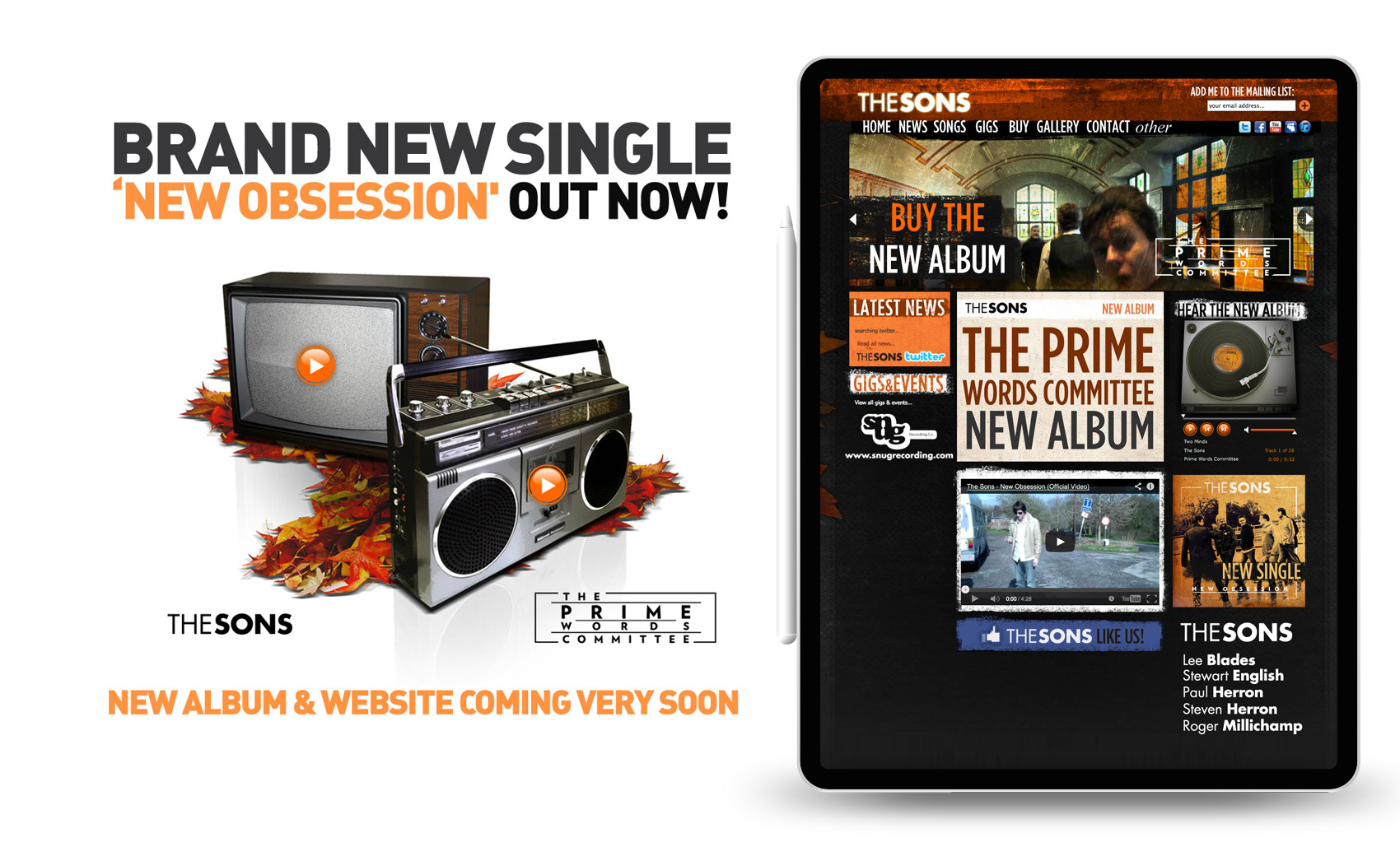 The Sons - New album holding page and website