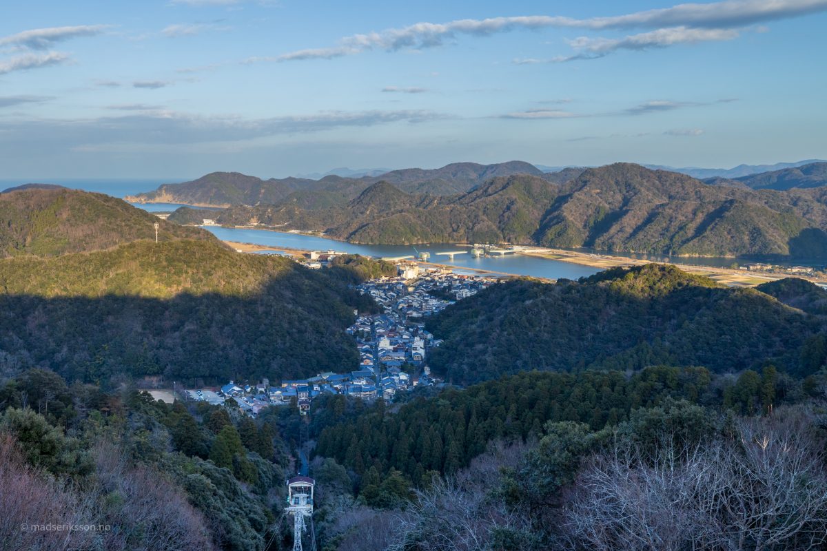 View from Mount Daishi over Kinosaki Onsen. Kinosaki Onsen