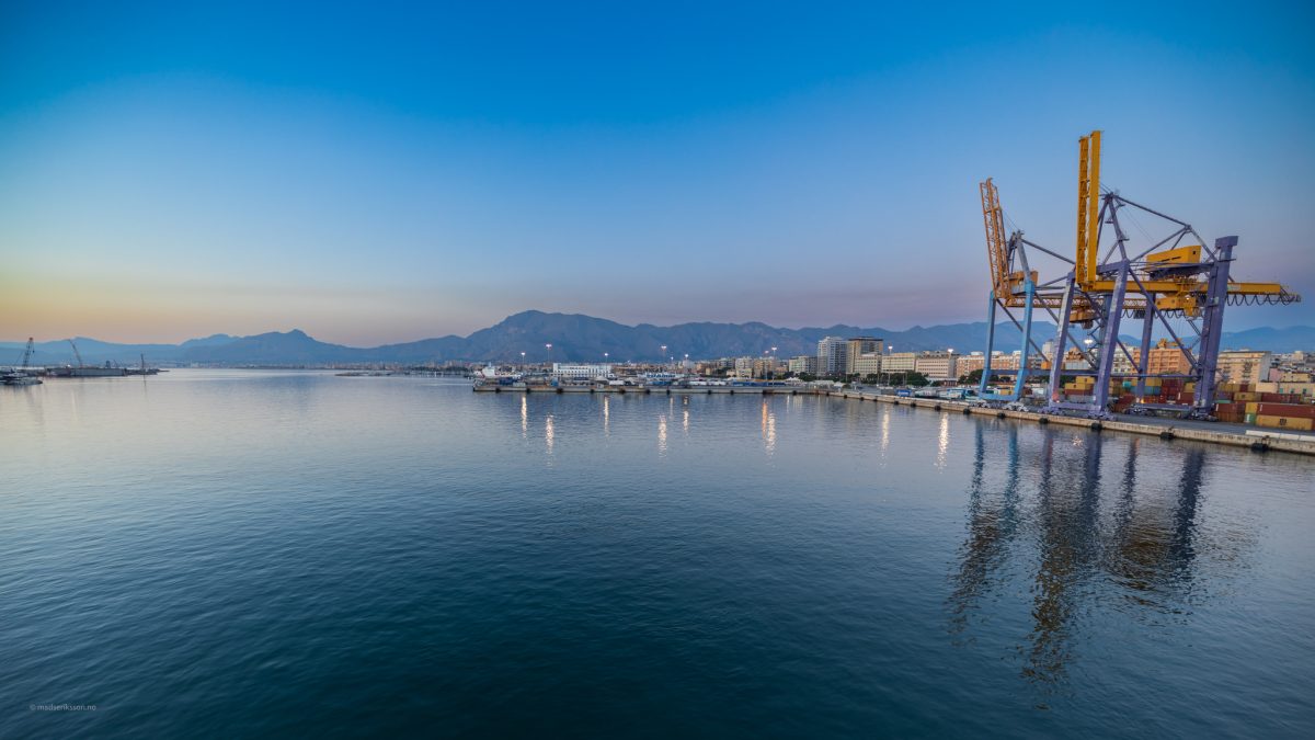The harbor of Palermo, Sicily. Palermo