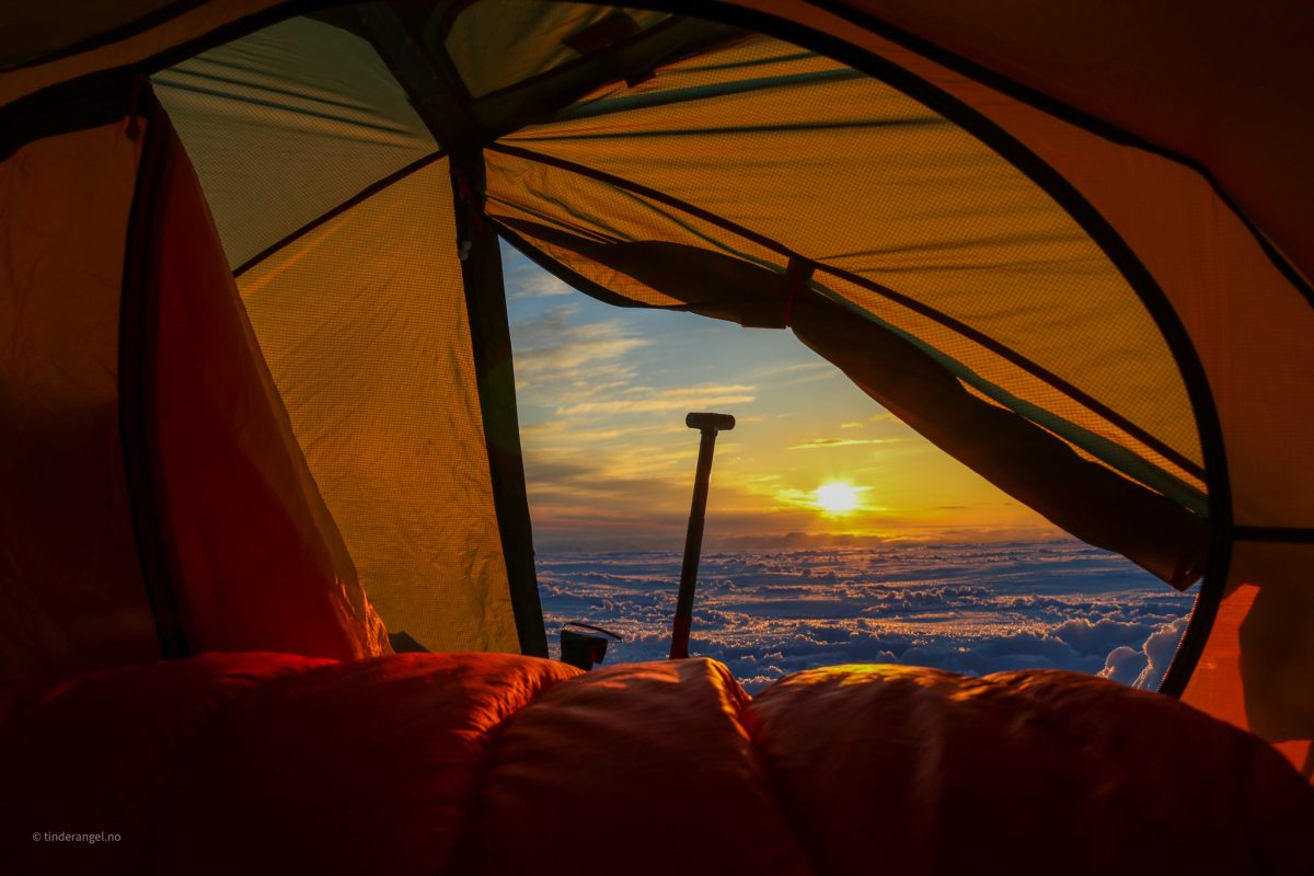 Tenting at Jostedalsbreen. Jostedalsbreen