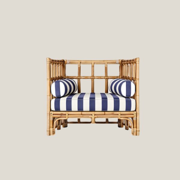 sillón rayas azul para bodas y eventos