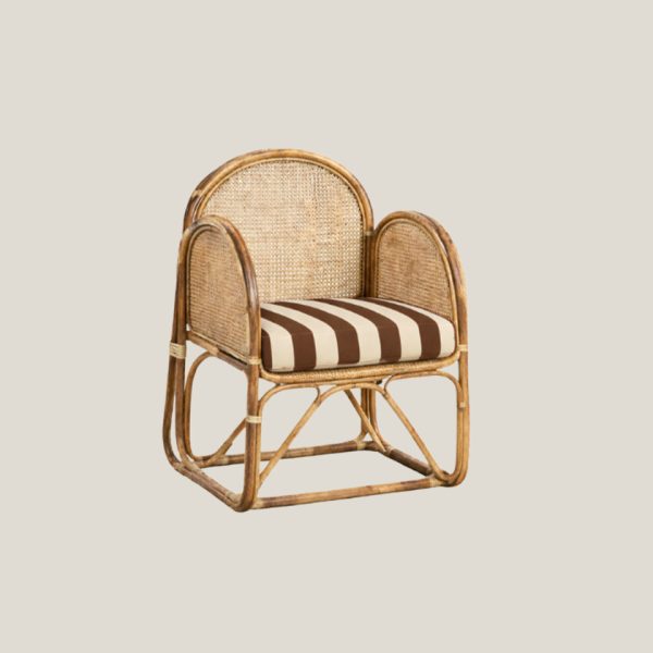 sillón rayas marrón para bodas y eventos