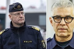 El ex jefe de policía Mats Löfving, y el ex jefe de la Policía Nacional, Anders Thornberg. Foto: SR.
