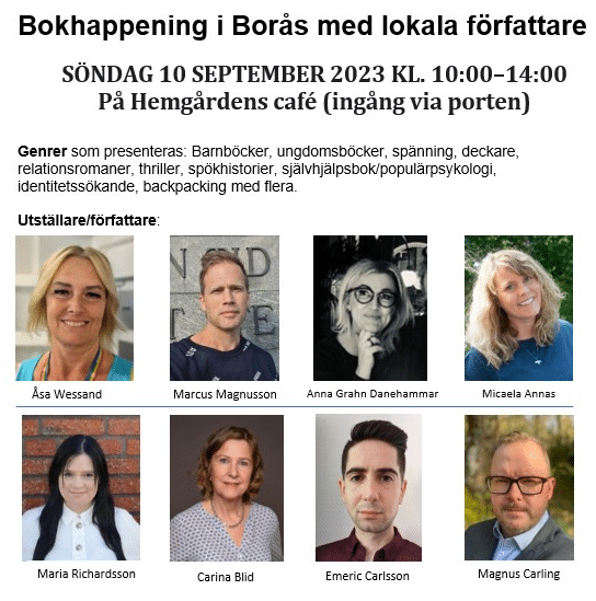 Kom till Hemgården 10 september – en bokhappening i Borås