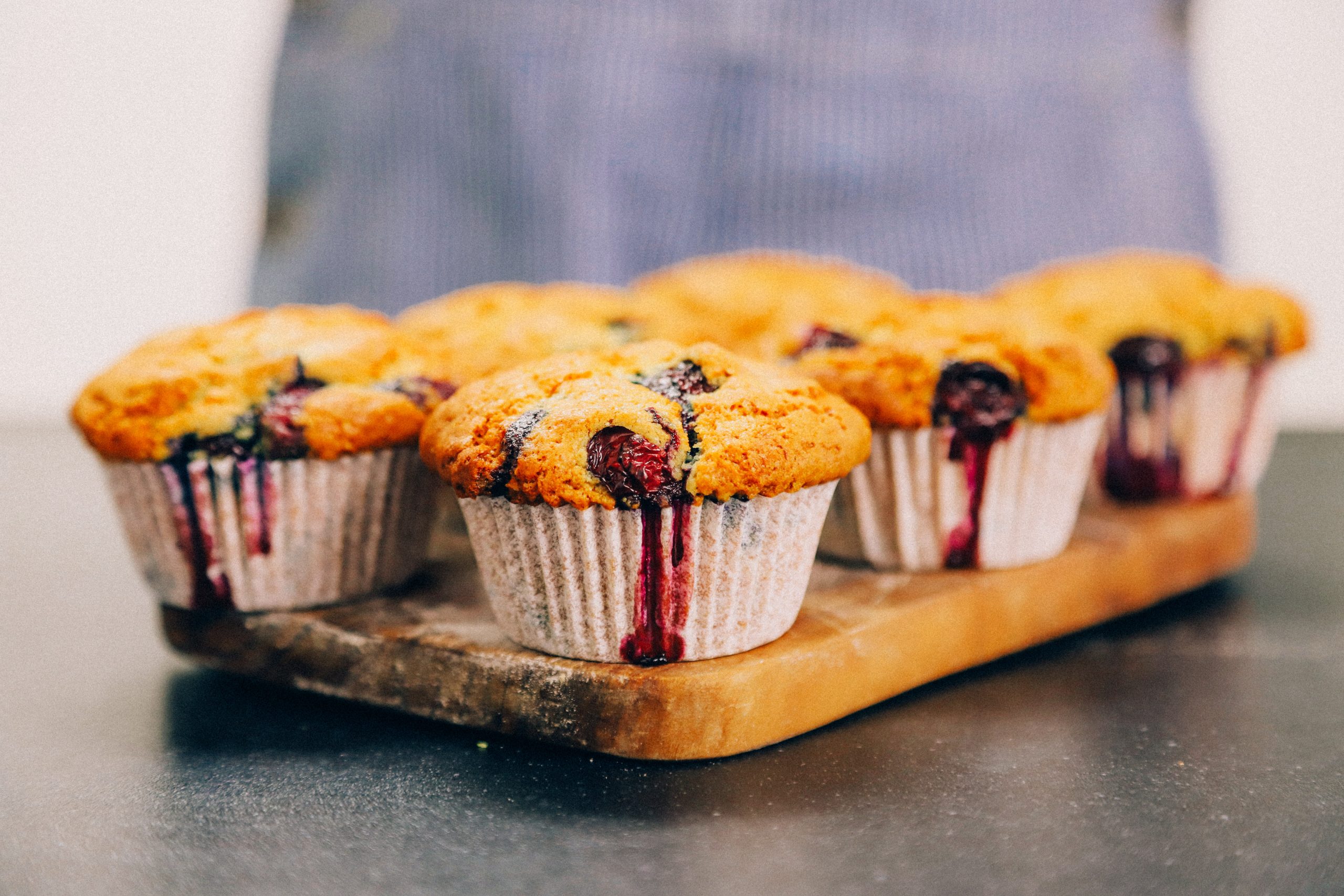 Recept voor vegan blueberry muffins, plantaardige muffins met blauwe bessen