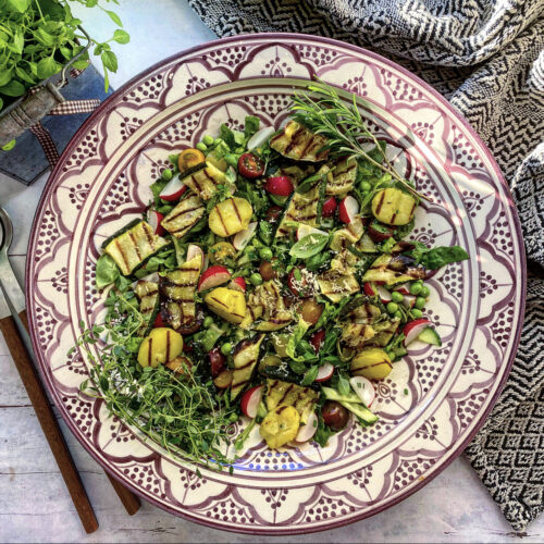 Evaluering montering Vise dig Salat med grillet squash - Majspassion