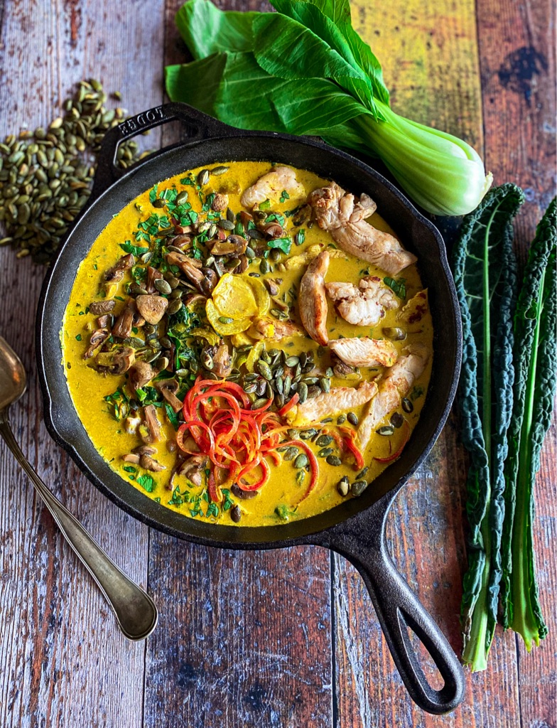 Thai suppe med kål kylling - Majspassion