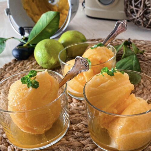 Mandarin sorbet - frisk lille dessert med citrusfrugt - Majspassion