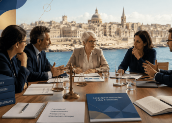 Who decides the language of instruction in Malta Malta Quality Education