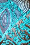 Turquoise pattern on handmade boho stilettos 
