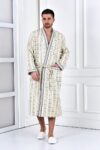 Men’s bathrobe in a trendy design and GOTS certified organic cotton