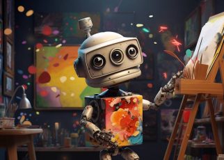 a robot artist in a marketing agency