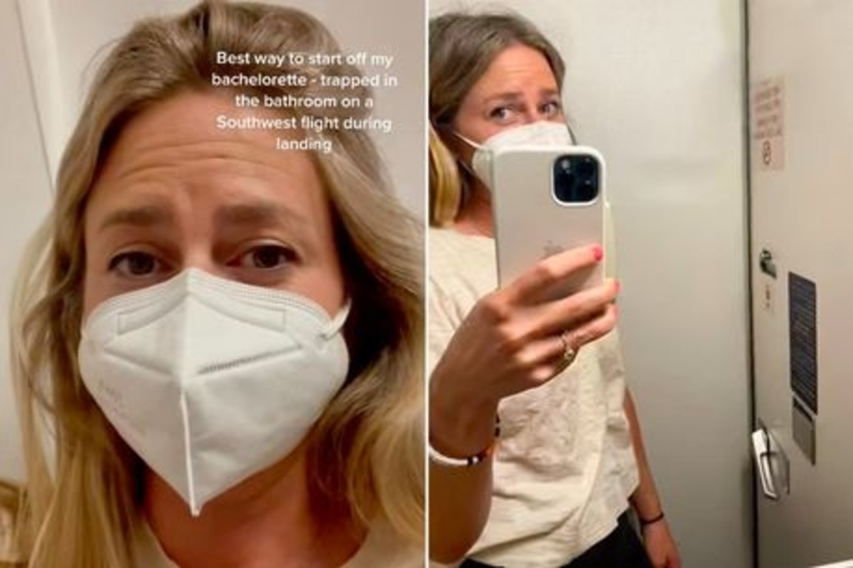 Vrouw beleeft nachtmerrie op vliegtuigtoilet tijdens vrijgezellendag