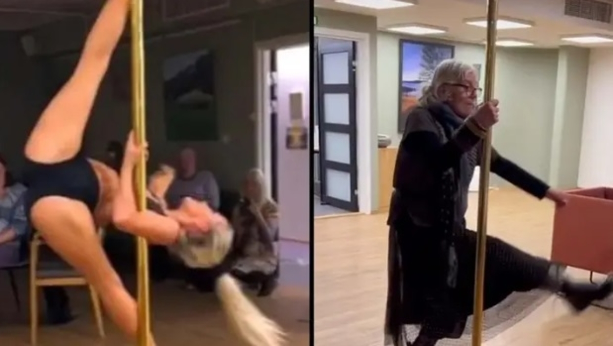 Oudjes vliegen zelf rond de paal bij optreden van paaldanseres in woonzorgcentrum