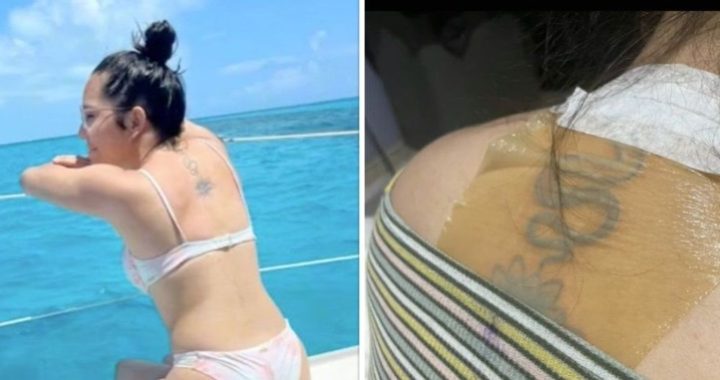 Jongedame gaat met nieuwe tattoo zonnebaden en zwemmen, met dramatische gevolgen