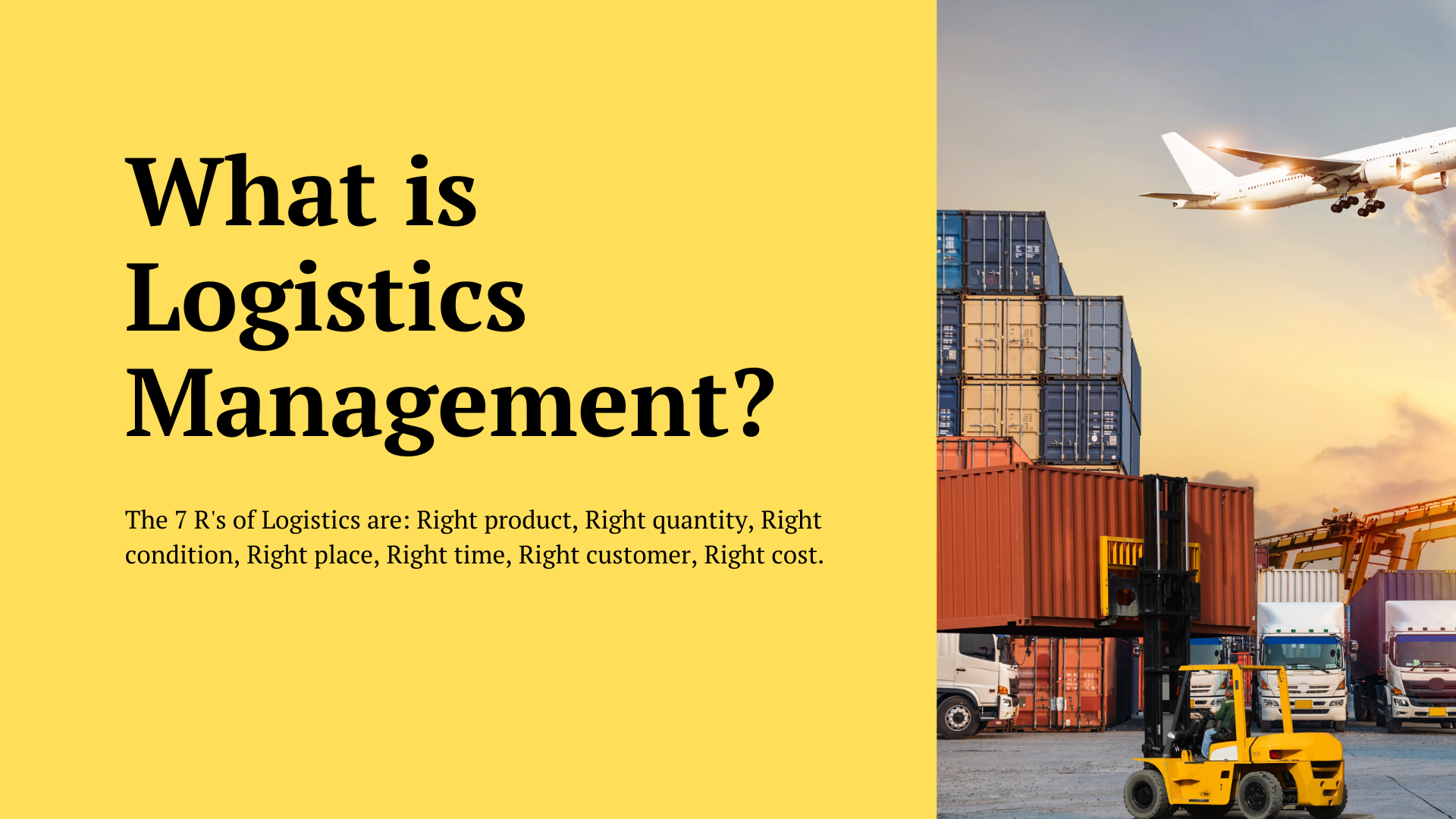 Logistics in supply chain