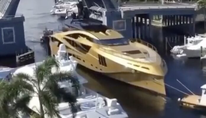 Golden yacht