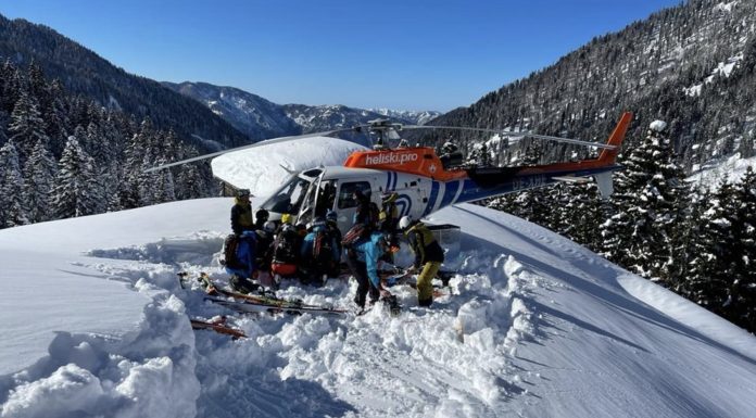 Heli-skiing