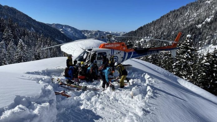 Heli-skiing