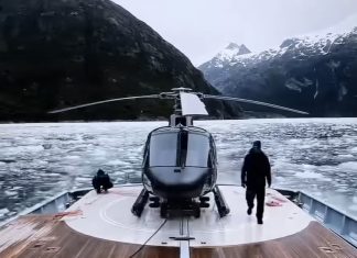 Helikopter på yacht