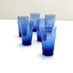 mundblæste blå glas genbrugsglas
