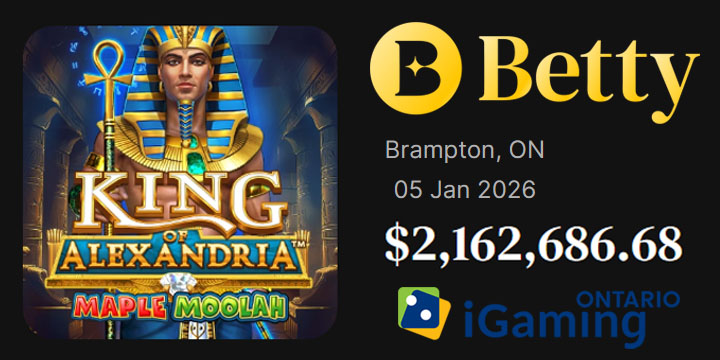 $2.16M Maple Moolah Mega Jackpot Win in Ontario on Betty.ca