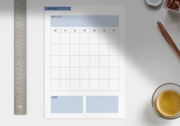Mockup Monatsplaner DIN A 4