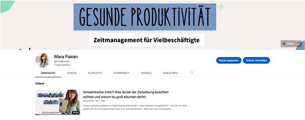 Jahresrückblick 2022: Screenshot von meinem YouTube Account mit 3 Abonnenten