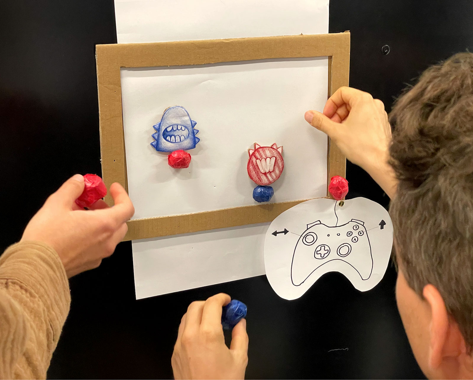 a paper prototype of a video game