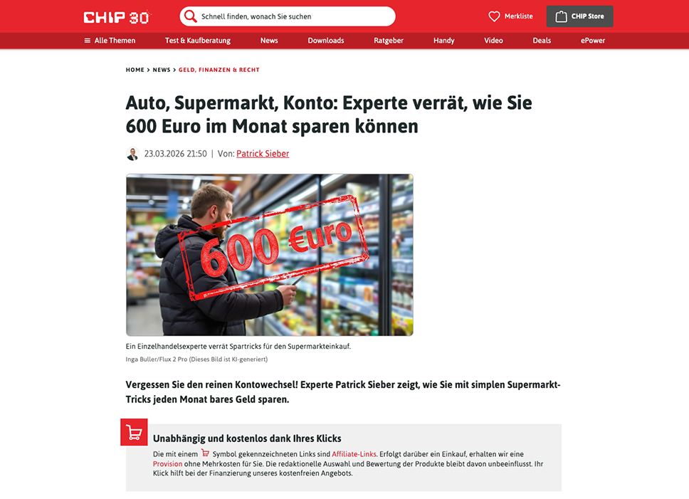 Patrick Sieber von MarkenDetektive gibt Spar-Tipps für den Alltag.
