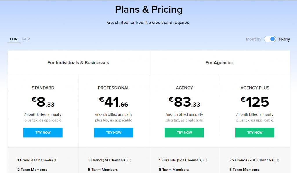 Zoho Social Plans