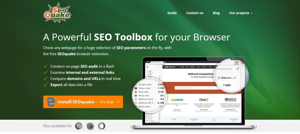 SEOquake Chrome Extensions