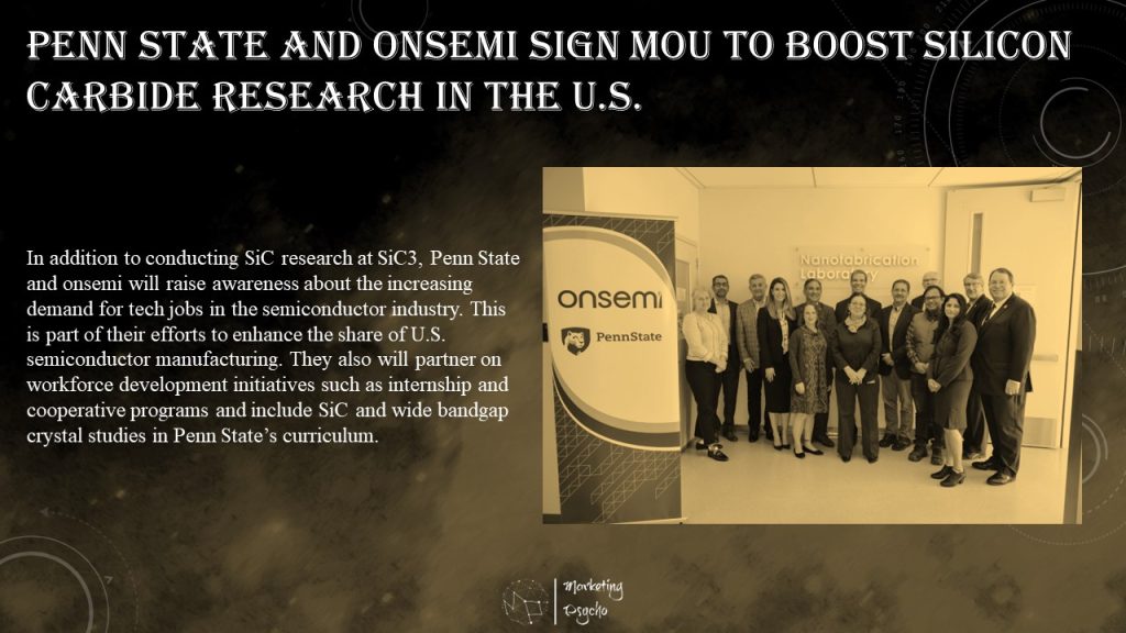 Penn State and onsemi announced the signing of MOU