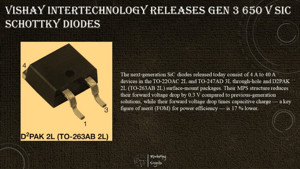 Vishay Intertechnology, Inc. introduced 17 new Gen 3 650 V silicon carbide (SiC) Schottky diodes