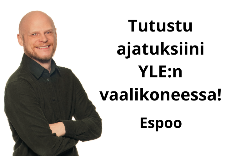 Kuva Markus Södermanista ja linkki YLE:n vaalikoneeseen.