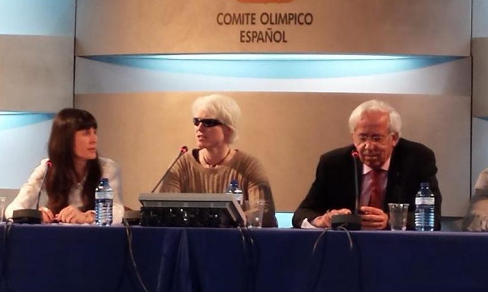 Marta Arce en una presentación del Comité Olímpico Español.