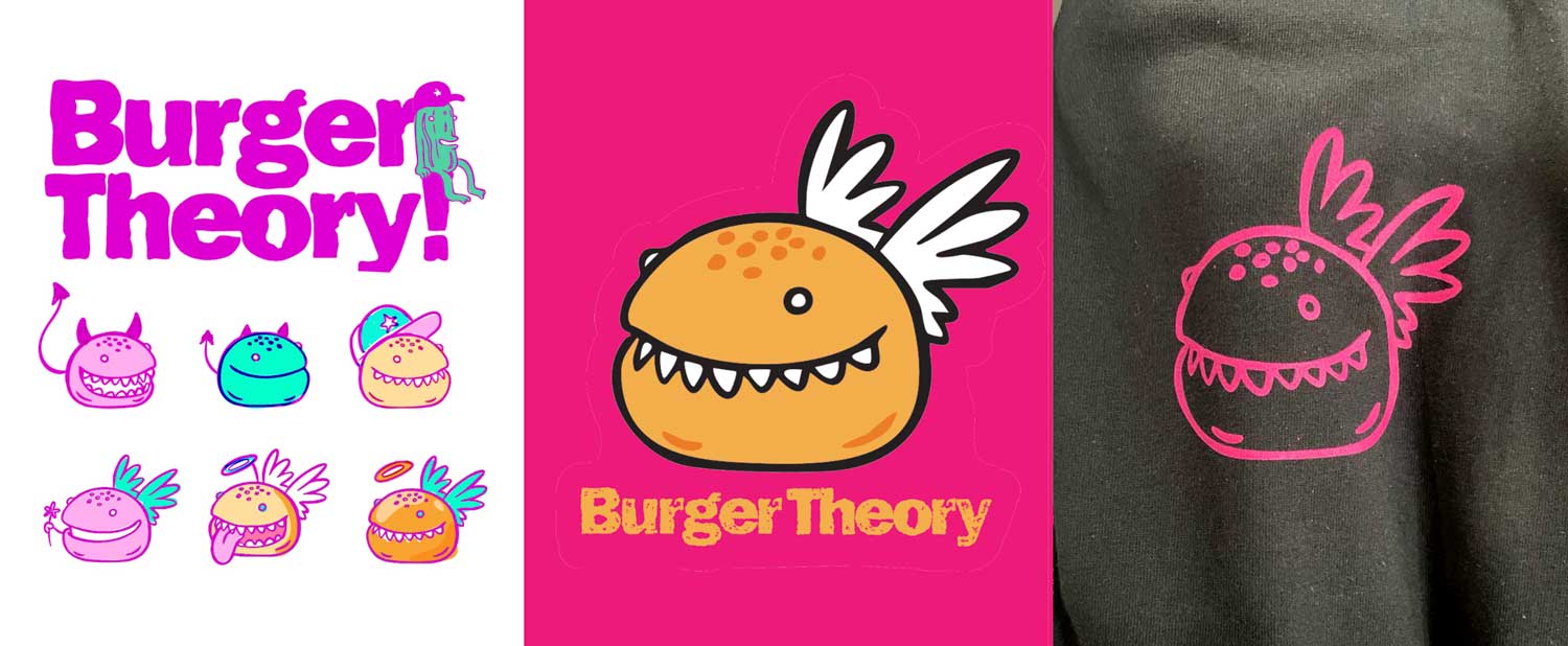 burger logo for burger theory mascot by zubieta