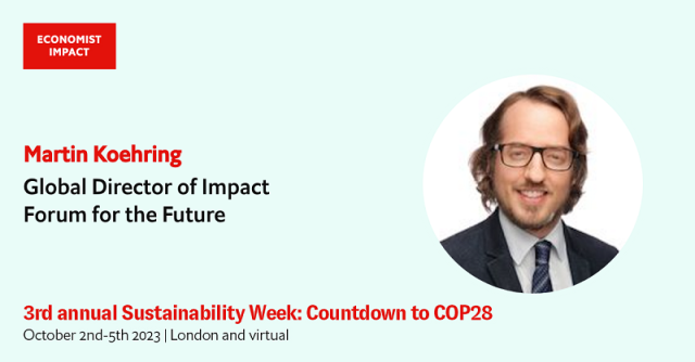 Moderating at Economist Impact's Sustainability Week: Countdown to COP28