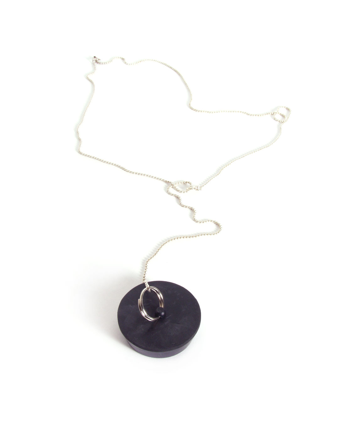 Hilde De Decker, untitled, 1996, pendant; silver, rubber, element ø 40 x 13 mm; L 630 mm