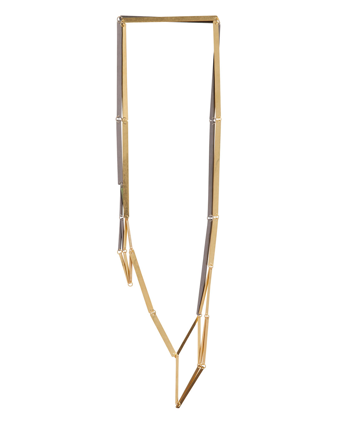 Annelies Planteijdt, Mooie stad – Collier en glaasjes (Mooie Stad - Halssieraad en Glazen), 2017, collier; goud, tantalium, pigment, 180 x 360 mm, €8875 (afbeelding 2/3)