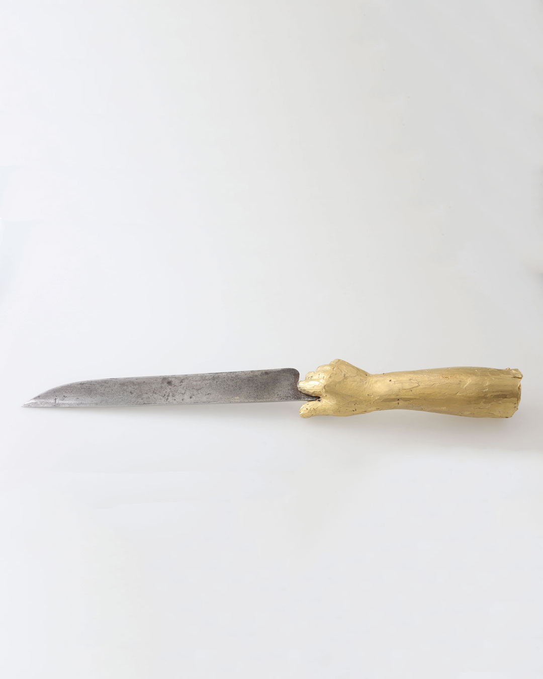 Juliane Brandes, untitled, 2017, knife; gold-plated brass, steel (1860) blade, 320 x 30 mm, €2430