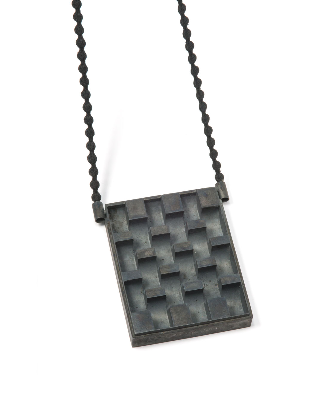 Winfried Krüger, untitled, 2009, necklace; oxidised silver, lead strapping, textile, element 80 x 100 mm, €2920