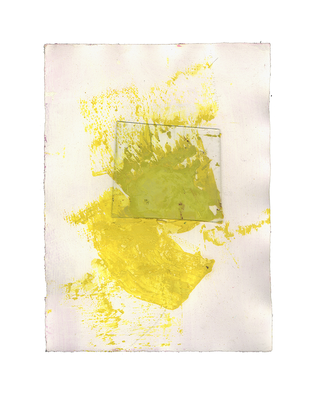 Piet Dieleman, untitled, 2020, painting, glass, oil paint, acrylic paint on paper, 390 x 285 mm, €930