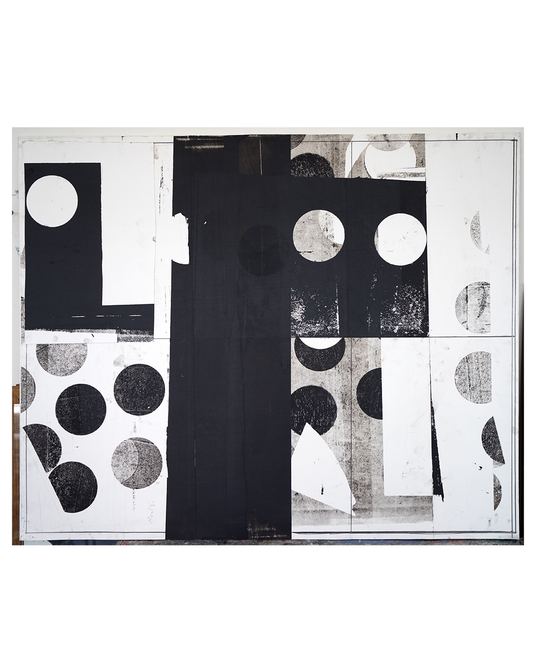 Piet Dieleman, untitled, 2020, collage, oil-based monotype ink, pencil, acrylic binder on paper, 1290 x 1590 mm, €3270